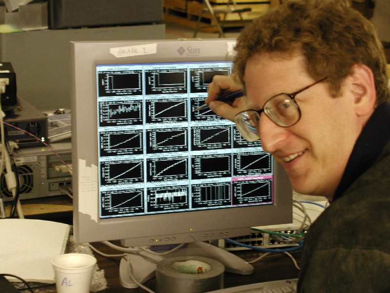 Steve examining test data