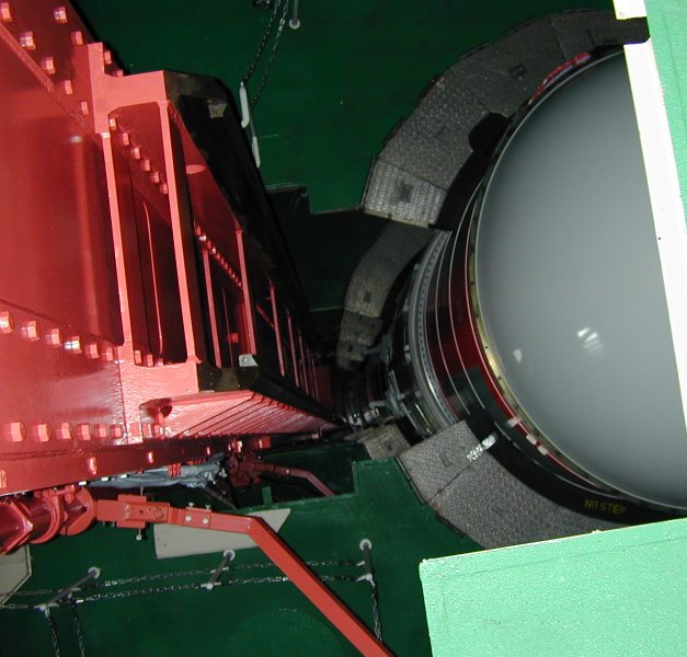 Bulbous nose of the second stage of the M-V rocket. (67K JPEG)